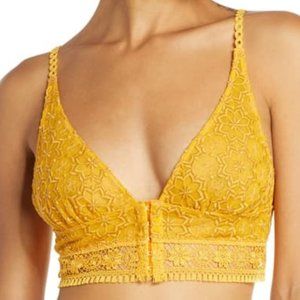 NWT Free People Ella Soft Longline Bralette Gold